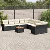 Image de Salon de jardin modulable Vidaxl resine tressee noir 11 pieces 62.0 x 62 x 69 10 personnes