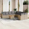 Image de Salon de jardin modulable vidaxl resine tressee beige 11 pieces 62 x 62 x 69 cm 10 personnes