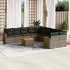 Image de vidaXL Salon de Jardin avec Coussins 11 pcs, Canapés de Terrasse, Ensemble de Meubles de Patio, Mobilier d'Extérieur, Gris 3226361