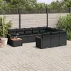 Image de vidaXL Salon de Jardin avec Coussins 11 pcs, Canapés de Terrasse, Ensemble de Meubles de Patio, Mobilier d'Extérieur, Noir 3226363