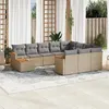 Image de VIDAXL Salon de jardin modulable - 11 pièces - Beige - Résine tressée - 10 personnes