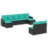 Image de Salon de jardin modulable - Lot de 9 pièces - Résine tressée noir 62 x 55 x 69 cm