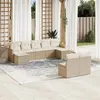 Image de VIDAXL Salon de jardin modulable Lot de 9 pieces resine tressee Beige 9 personnes 55x62x69 cm