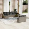 Image de vidaXL Salon de Jardin avec Coussins 9 pcs, Canapés de Terrasse, Ensemble de Meubles de Patio, Mobilier d'Extérieur, Gris 3226375