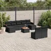 Image de vidaXL Salon de Jardin avec Coussins 10 pcs, Canapés de Terrasse, Ensemble de Meubles de Patio, Mobilier d'Extérieur, Noir 3226377