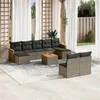 Image de vidaXL Salon de Jardin avec Coussins 10 pcs, Canapés de Terrasse, Ensemble de Meubles de Patio, Mobilier d'Extérieur, Gris 3226382