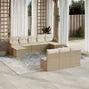 Image de Salon de jardin modulable vidaxl resine tressee 10 pieces beige 62 x 55 x 69 cm 10 personnes