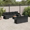 Image de vidaXL Salon de Jardin avec Coussins 11 pcs, Canapés de Terrasse, Ensemble de Meubles de Patio, Mobilier d'Extérieur, Noir 3226391