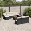 Image de vidaXL Salon de Jardin avec Coussins 11 pcs, Canapés de Terrasse, Ensemble de Meubles de Patio, Mobilier d'Extérieur, Noir 3226392