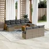 Image de vidaXL Salon de Jardin avec Coussins 11 pcs, Canapés de Terrasse, Ensemble de Meubles de Patio, Mobilier d'Extérieur, Gris 3226396