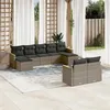 Image de vidaXL Salon de Jardin avec Coussins 9 pcs, Canapés de Terrasse, Ensemble de Meubles de Patio, Mobilier d'Extérieur, Gris 3226403
