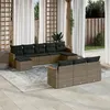 Image de Salon de jardin modulable Vidaxl resine tressee gris 10 pieces 62 x 55 x 69 10 personnes