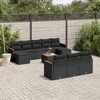 Image de vidaXL Salon de Jardin avec Coussins 11 pcs, Canapés de Terrasse, Ensemble de Meubles de Patio, Mobilier d'Extérieur, Noir 3226419