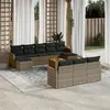 Image de Salon de jardin modulable vidaxl resine tressee gris 11 pieces 62 x 55 x 69 cm