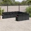 Image de vidaXL Salon de Jardin avec Coussins 11 pcs, Canapés de Terrasse, Ensemble de Meubles de Patio, Mobilier d'Extérieur, Noir 3226426