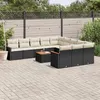 Image de Salon de jardin modulable VIDAXL resine tressee noir 12 pieces x 61.5 x 69 11 personnes