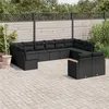Image de Salon de jardin modulable Vidaxl resine tressee noir 12 pieces x 61.5 x 69 12 personnes