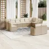Image de Salon de jardin modulable Vidaxl resine tressee beige 12 pieces x 61.5 x 69 12 personnes