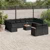 Image de Salon de jardin modulable Vidaxl resine tressee noir 13 pieces x 61.5 x 69 12 personnes