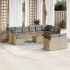 Image de Salon de jardin modulable VIDAXL rotin beige 13 pieces x 61.5 x 69 12 personnes