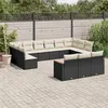 Image de Salon de jardin modulable Vidaxl resine tressee noir 13 pieces x 61.5 x 69