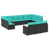 Image de Salon de jardin modulable GENERIQUE noir resine tressee 13 pieces 62 x 62 x 69 cm