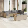 Image de Salon de jardin modulable vidaxl beige resine tressee 14 pieces 62 x 62 x 69 cm