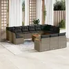 Image de Salon de jardin modulable VIDAXL rotin gris 14 pieces x 61.5 x 69