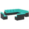 Image de Salon de jardin modulable GENERIQUE noir resine tressee 13 pieces 62 x 62 x 69 cm