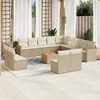 Image de Salon de jardin modulable vidaxl 14 pieces resine tressee beige 62 x 62 x 69 cm 12 personnes