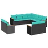 Image de Salon de jardin modulable GENERIQUE resine tressee noir 11 pieces 62 x 62 x 69 cm