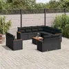 Image de vidaXL Salon de Jardin avec Coussins 12 pcs, Canapés de Terrasse, Ensemble de Meubles de Patio, Mobilier d'Extérieur, Noir 3226503