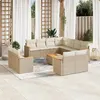 Image de Salon de jardin modulable vidaxl resine tressee beige 12 pieces 62 x 61.5 x 69 cm