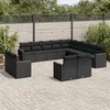 Image de vidaXL Salon de Jardin avec Coussins 13 pcs, Canapés de Terrasse, Ensemble de Meubles de Patio, Mobilier d'Extérieur, Noir 3226524