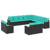 Image de Salon de jardin modulable GENERIQUE 13 pieces noir resine tressee 62 x 62 x 69 cm