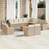 Image de vidaXL Salon de Jardin avec Coussins 14 pcs, Canapés de Terrasse, Ensemble de Meubles de Patio, Mobilier d'Extérieur, Beige 3226534