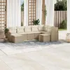 Image de Salon de jardin modulable vidaxl resine tressee beige 9 personnes 62 x 62 x 69 cm 9 pieces