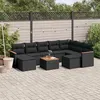 Image de vidaXL Salon de Jardin avec Coussins 10 pcs, Canapés de Terrasse, Ensemble de Meubles de Patio, Mobilier d'Extérieur, Noir 3226545