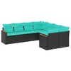 Image de Salon de jardin modulable GENERIQUE noir 8 pieces resine tressee 62 x 62 x 69 cm