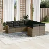 Image de vidaXL Salon de Jardin avec Coussins 8 pcs, Canapés de Terrasse, Ensemble de Meubles de Patio, Mobilier d'Extérieur, Gris 3226557