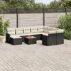 Image de vidaXL Salon de Jardin avec Coussins 11 pcs, Canapés de Terrasse, Ensemble de Meubles de Patio, Mobilier d'Extérieur, Noir 3226560