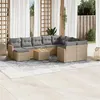 Image de Salon de jardin modulable vidaxl resine tressee beige 11 personnes 62 x 62 x 69 cm 11 pieces