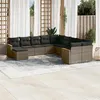 Image de Salon de jardin modulable Vidaxl resine tressee gris 11 pieces x 62 x 69 11 personnes
