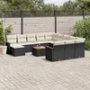 Image de vidaXL Salon de Jardin avec Coussins 13 pcs, Canapés de Terrasse, Ensemble de Meubles de Patio, Mobilier d'Extérieur, Noir 3226588