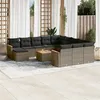 Image de vidaXL Salon de Jardin avec Coussins 13 pcs, Canapés de Terrasse, Ensemble de Meubles de Patio, Mobilier d'Extérieur, Gris 3226592