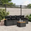 Image de vidaXL Salon de Jardin avec Coussins 5 pcs, Canapés de Terrasse, Ensemble de Meubles de Patio, Mobilier d'Extérieur, Noir 3226615