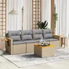 Image de Salon de jardin modulable vidaxl rotin 4 personnes 5 pieces