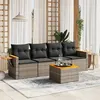 Image de vidaXL Salon de Jardin avec Coussins 5 pcs, Canapés de Terrasse, Ensemble de Meubles de Patio, Mobilier d'Extérieur, Gris 3226620