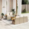 Image de Salon de jardin modulable Vidaxl resine tressee beige 6 pieces 5 personnes