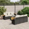 Image de vidaXL Salon de Jardin avec Coussins 7 pcs, Canapés de Terrasse, Ensemble de Meubles de Patio, Mobilier d'Extérieur, Noir 3226630